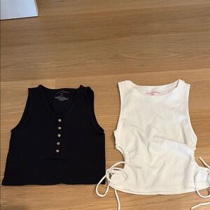 Suzette Kids Sleeveless Tops - Black and White one size